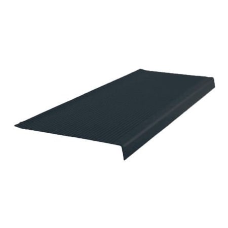 Roppe Vinyl Light Duty Ribbed Stair Tread Square Nose 12.41in x 42in Black 42161P100